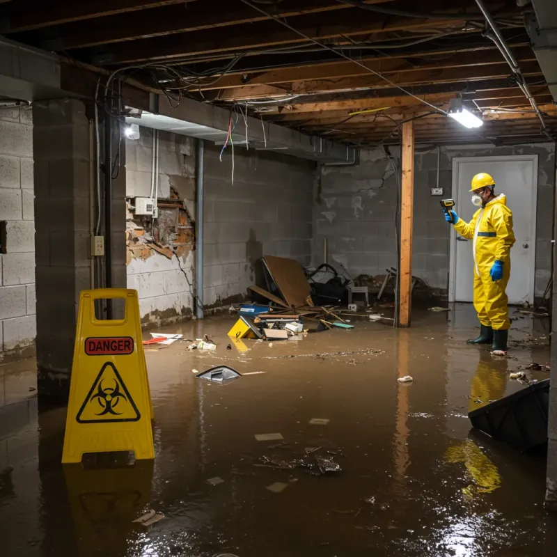 Flooded Basement Electrical Hazard in Bath, PA Property