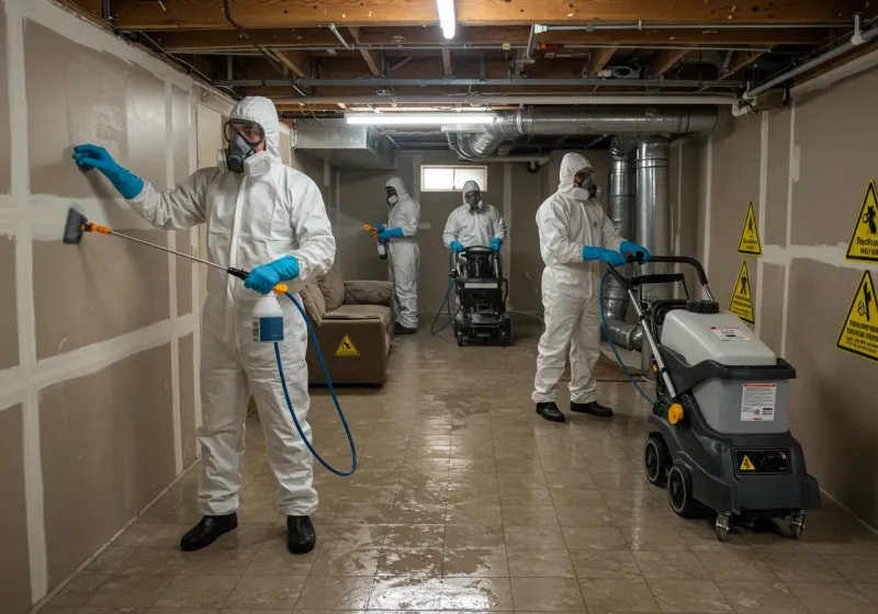 Basement Moisture Removal and Structural Drying process in Bath, PA